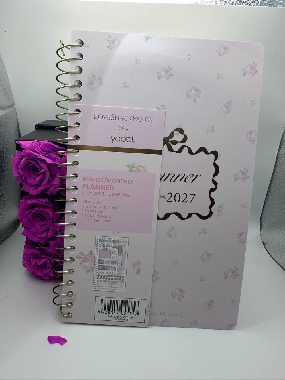 Love Shack Fancy x yoobi Floral Weekly/Monthly Planner - Pastel Pink